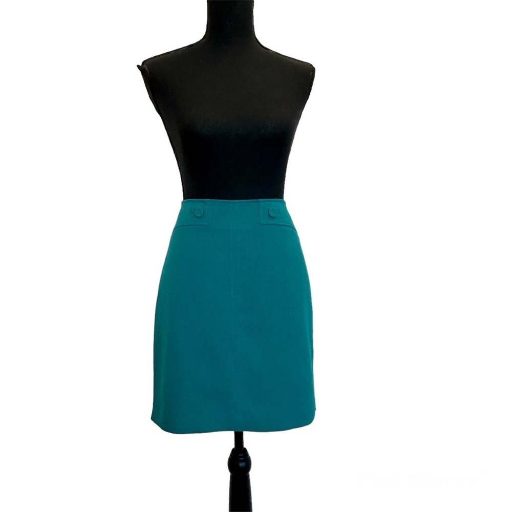 LE Chateaux teal aquamarine mini pencil skirt Sz 9/10